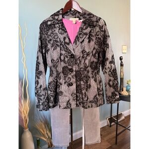 BUNDLE Laura Ashley Jacket Blue Pepper Blouse Liz Claiborne Gray Jeans Sz MPetit